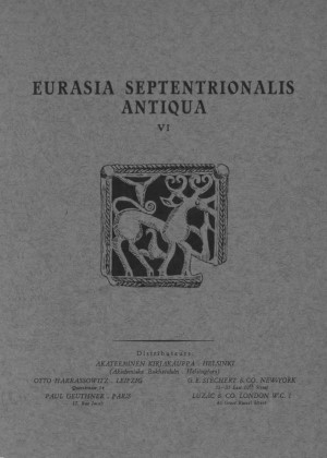 Eurasia Septentrionalis Antiqua. VI. Helsinki: 1931.