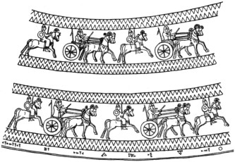 Изображение на бронзовом шлеме Сардури II. Исторический музей Армении Изображение на бронзовом шлеме Сардури II. Исторический музей Армении